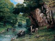 Gustave Courbet Roe Deer at a Stream oil on canvas